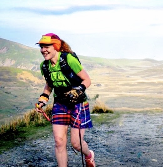 Susan with her sticks